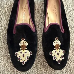 Stubbs & Wootton Velvet King Shoes - Size 6